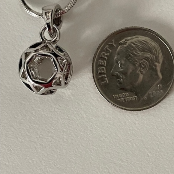 Merkaba Silver Sphere Jewish Start Necklace - Picture 1 of 5